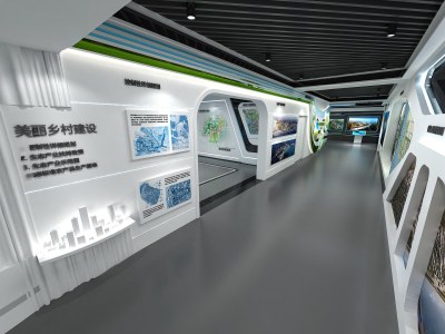 现代科技城市规划展厅3D模型下载